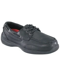 Rockport Women's Works Sailing Club Black Boat Shoes - Steel Toe