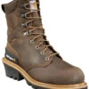 Carhartt 8" Crazy Horse Brown Waterproof Insulated Logger Boot - Composite Toe -Boot Haven Shop 050P79 K8 P1
