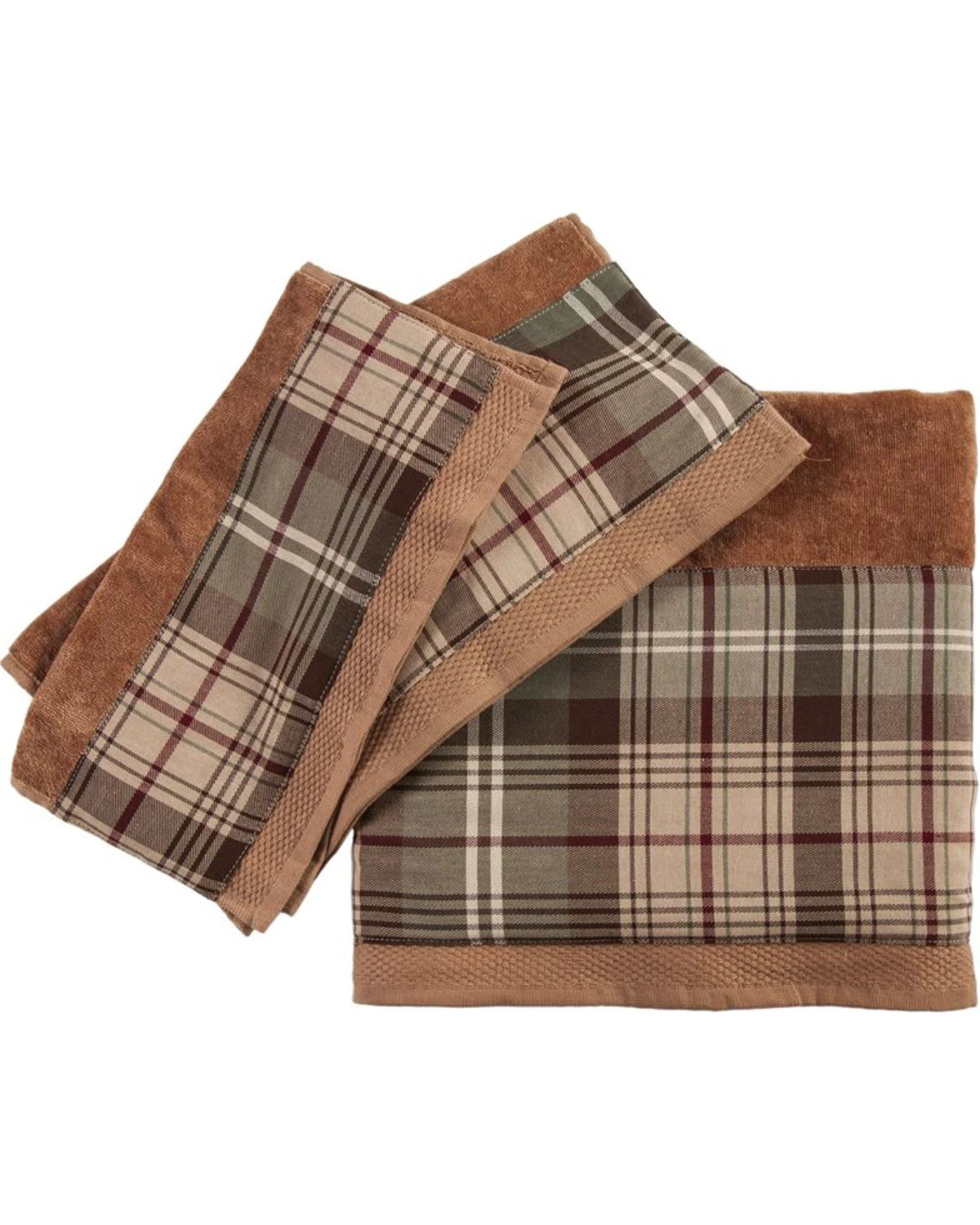 HiEnd Accents Forest Pines Plaid Mocha Towel Set 3 HiEnd Accents Forest Pines Plaid Mocha Towel Set