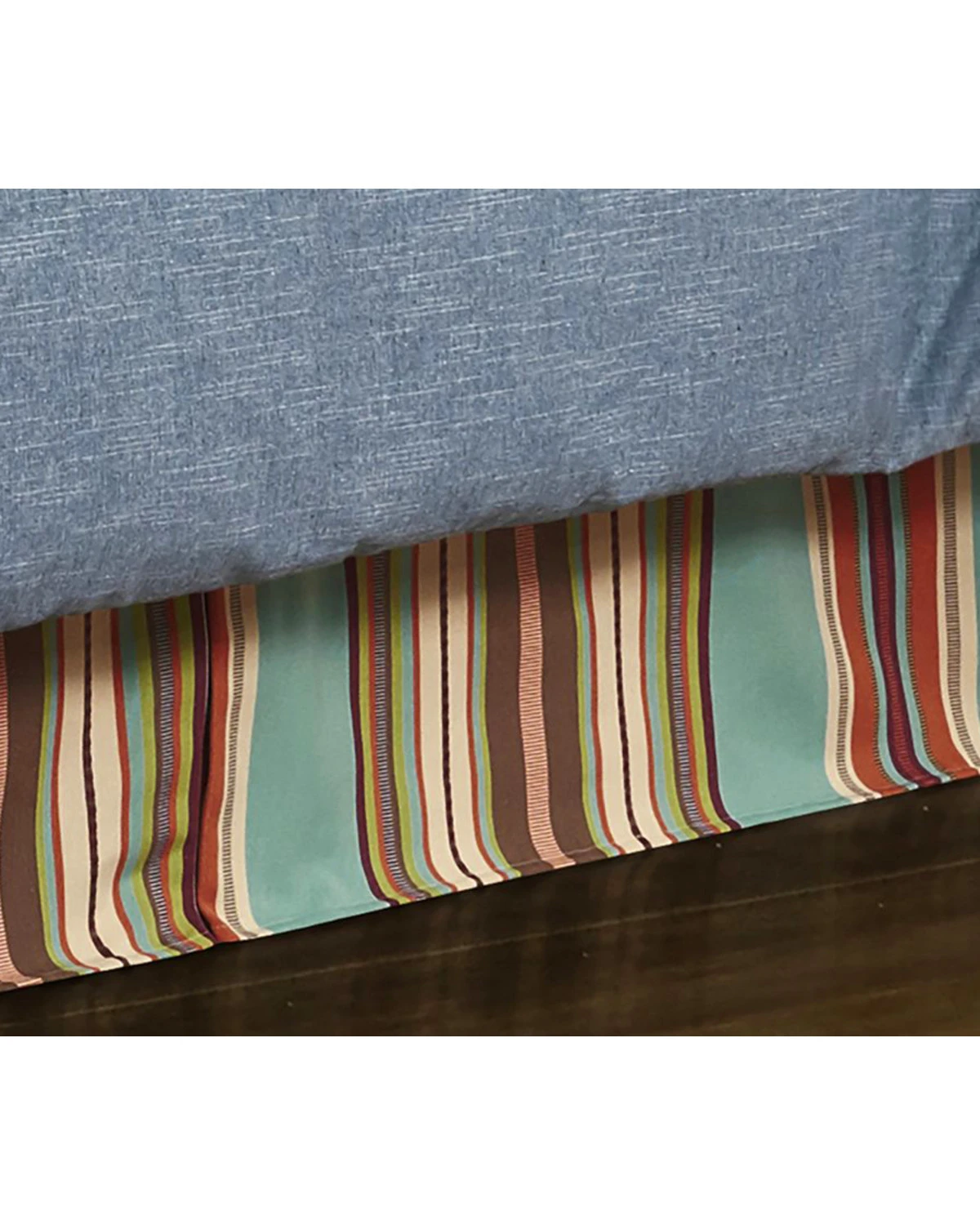 HiEnd Accents Turquoise Serape Bed Skirt - King 3 HiEnd Accents Turquoise Serape Bed Skirt - King