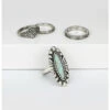 Prime Time Women's Silver Turquoise Ring Set -Boot Haven Shop 2000333944 040 P1