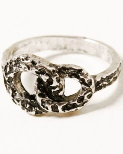 Prime Time Jewelry Women's Pink Marble & Silver Statement Ring Set -Boot Haven Shop 2000334023 040 P4