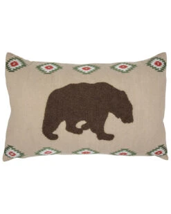HiEnd Accents Southwestern Bear Burlap Lumbar Pillow