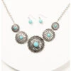 Prime Time Jewelry Women's 5 Concho Necklace And Earrings Set -Boot Haven Shop 2000338299 040 P1