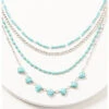Prime Time Jewelry Women's Turquoise & Silver Layered Necklace Set -Boot Haven Shop 2000338301 040 P1