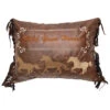 Carstens Home Hold Your Horses Embroidered Fringe Decorative Throw Pillow