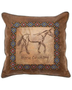 Carstens Home Rustic Horse Country Decorative Throw Pillow