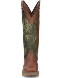 Justin Men's Rush Strike Camo Shaft Leather Pull On Snake Boots - Square Toe -Boot Haven Shop 2000378668 340 P4