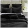 HiEnd Accents Black Stonewashed Cotton & Velvet 3-Piece Full/Queen Quilt Set
