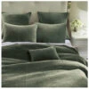 HiEnd Accents Fern Green Stonewashed Cotton & Velvet 3-Piece Full/Queen Quilt Set -Boot Haven Shop 2000388506 300 P1