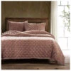 HiEnd Accents Dusty Rose Stella Faux Silk Velvet 3-Piece King Quilt Set -Boot Haven Shop 2000388525 662 P1