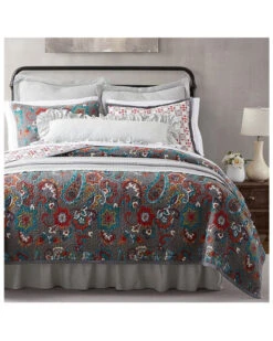 HiEnd Accents Teal Abbie Western Paisley Reversible 3-Piece King Quilt Set