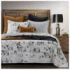 HiEnd Accents Black Ranch Life Western Toile Reversible 2-Piece Twin Quilt Set -Boot Haven Shop 2000388552 001 P1