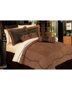 HiEnd Accents Barbed Wire Embroidery Bed In A Bag Set - Queen Size