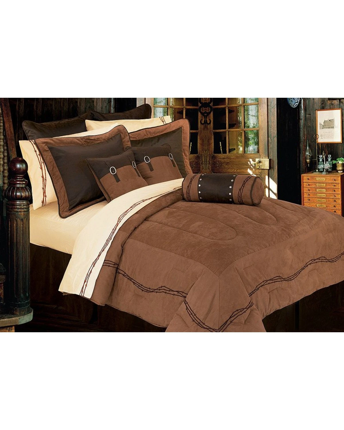 HiEnd Accents Barbed Wire Embroidery Bed In A Bag Set - Queen Size 3 HiEnd Accents Barbed Wire Embroidery Bed In A Bag Set - Queen Size